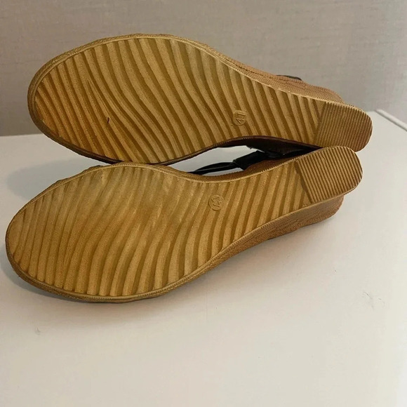 Shien Black Wedge Sandals Size 41 - Picture 5 of 8